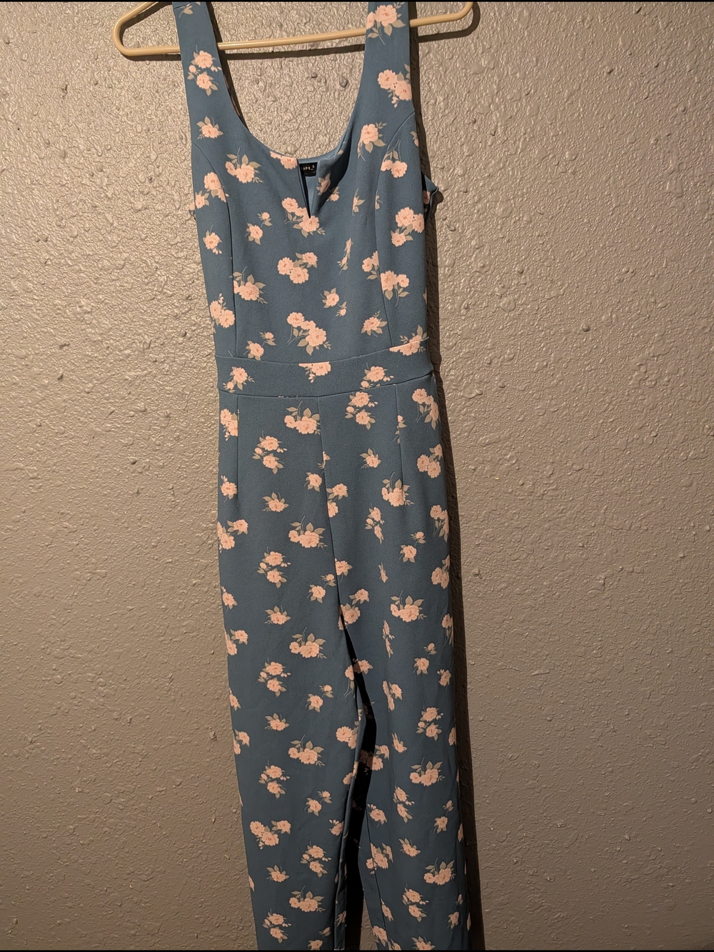 M Dusty Blue Floral Sleeveless Jumpsuit